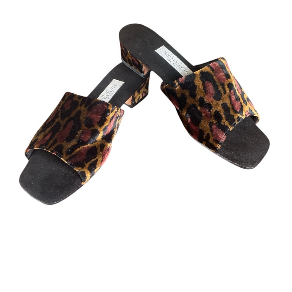 AmyJo Gladstone Leopard Print Textured Slipper with Low Heel Lg